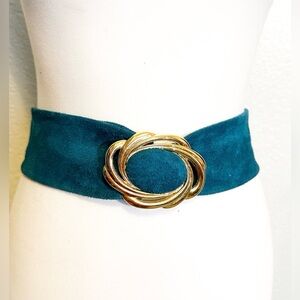 DAY LOR Teal Blue Genuine Suede Belt GUC
